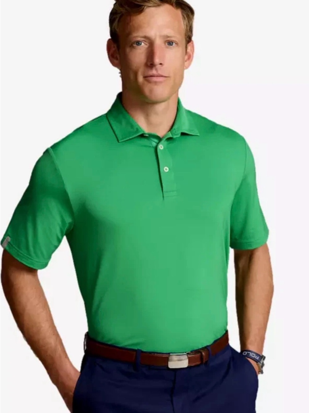 Ralph Lauren Mens Classic Fit Performance Polo Shirt Green Large - PGA